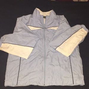 baby blue & white windbreaker